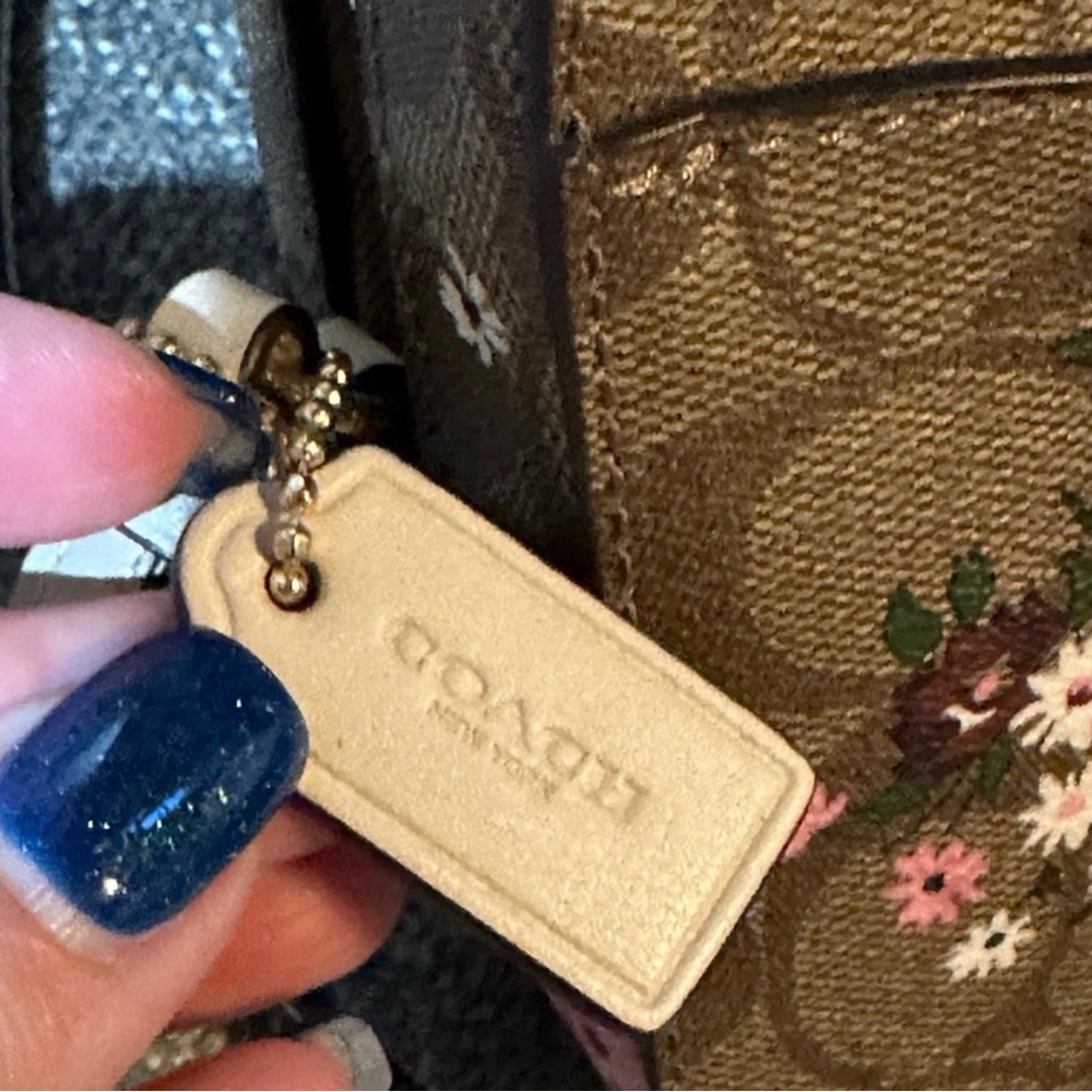 Coach Signature Floral Clutch - Brown and Pink - Picture 12 of 13